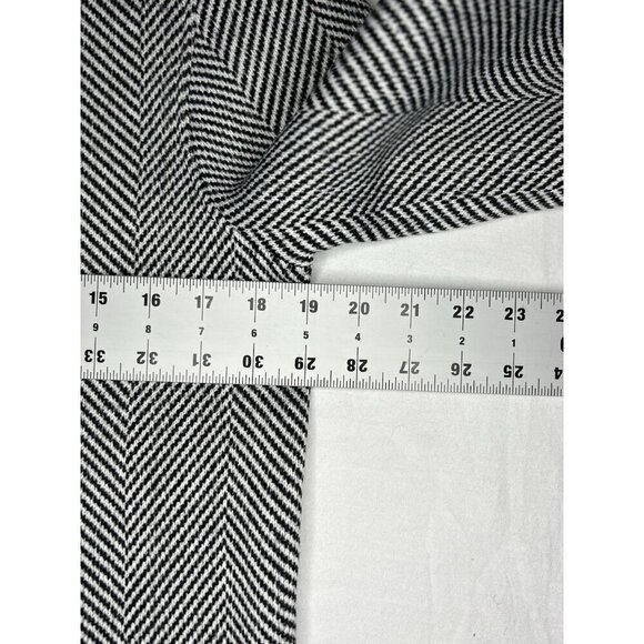 J. Crew Funnel Neck Sweater Size M Herringbone Black White Soft Old Money Preppy - Picture 6 of 13